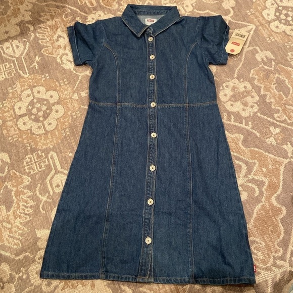 Levi's® Button Front Denim Short Sleeve Short Dress new - Picture 6 of 7